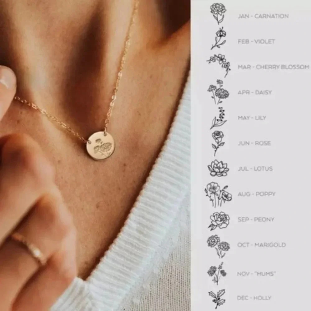 July Lotus Birth Flower Bohemian Charm Necklace - Picture 5 of 8